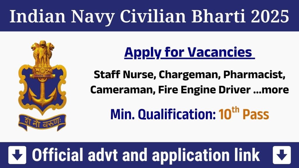Indian Navy Civilian Bharti 2025 | SarkariDost.com