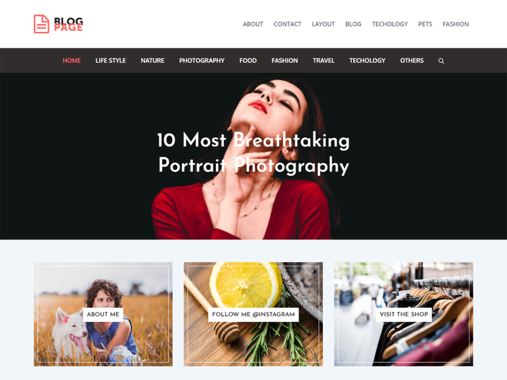 A simple WordPress homepage with a blog post and sidebar, showcasing its basic layout.