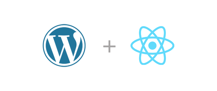 A split-screen image with WordPress’s CMS on one side and React code on the other.